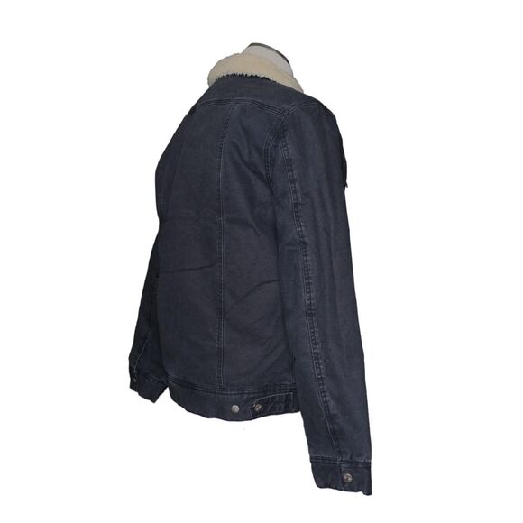 NWOT Faherty Timberline Trucker Jacket Medium - Sherpa Collar- Washed Black $298 - Picture 5 of 13